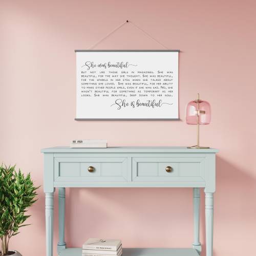 She was beautiful sign, girls room wall decor, wall hanging with quotes, F Scott Fitzgerald, girls bedroom wall decor, inspirational quote