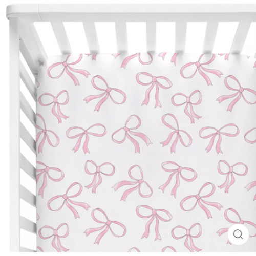Blushing Bows Crib Sheet