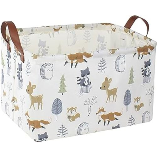 Rectangular Storage Basket,Collapsible Toys Bin,Books Box,Gift Basket,Room Decor(Animal)