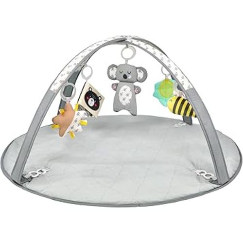 LADIDA Baby Play Gym, Activity Mat, 3 Stage Play Mat Padded Tummy Time Mat with STEM Based Toys for Sensory and Motor Skill Development, Newborn to Toddler