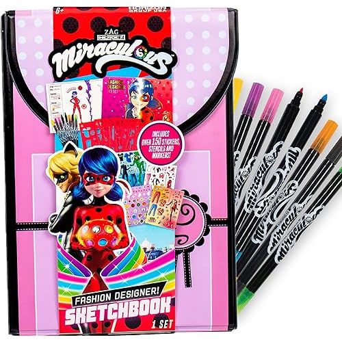Miraculous Fashion Designer Sketchbook – Superhero Sketchbook for Kids Ages 6 & Up Ladybug Coloring Book