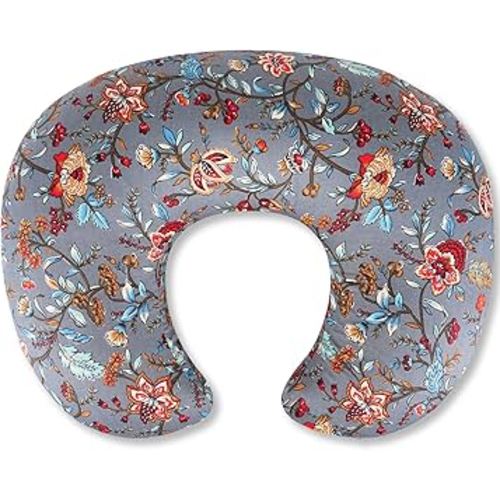 Nursing Pillow, Breastfeeding Pillows with Standard Size Removable Cover, Breast Feeding Pillow with Breathable Filling, Ergonomic Nursing Essentials for Bottle and Breastfeeding (Peony)