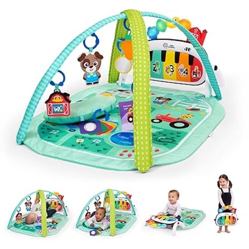 Baby Einstein Farm Explorers 4-in-1 Kickin’ Tunes Musical Meadow Music & Language Discovery Gym, Ages 0 Months and Up