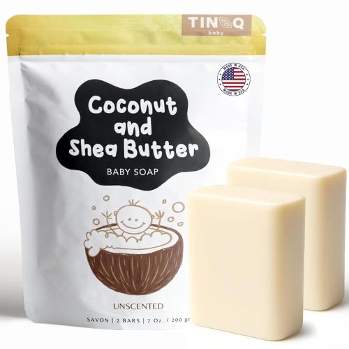 Unscented Baby Soap Bar for Sensitive Skin | Hypoallergenic & Gentle Wash for Babies, Toddlers, Kids and Adults | Organic and Natural Shea Butter & Coconut Oil | 2 Bars