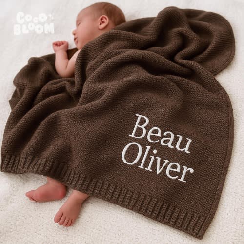 Personalized Baby Name Blanket, Custom Embroidered Blanket, Stroller Blanket, Baby Shower Gift, Newborn Baby Gift, Personalised Name Blanket