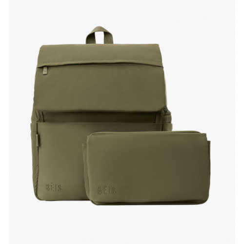 BÉIS 'The Ultimate Diaper Backpack' in Olive - Green Backpack Diaper Bag