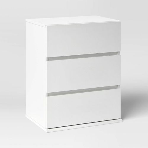 3 Drawer Modular Dresser Chest White - Room Essentials™: Laminate Finish, Particle Board Frame, Modern Style