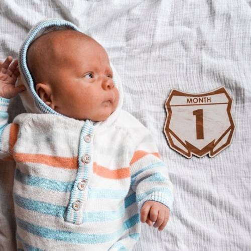 Wooden Dirtbike and Motorcycle Nameplate Baby Month Milestone