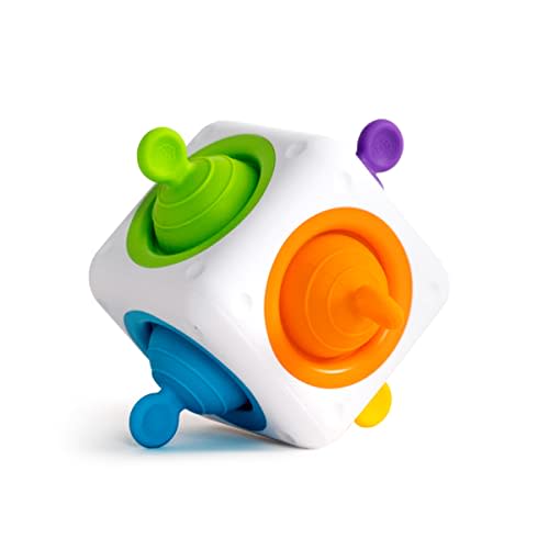 Fat Brain Toys Tugl Cube Popping Fidget Toy, Engaging for Toddlers, Kids, Teens, Adults - Relaxing Handheld Fidget Cube, 2 Years and Up