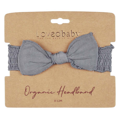 Organic Muslin Smocked Headband in Blueberry – L'ovedbaby