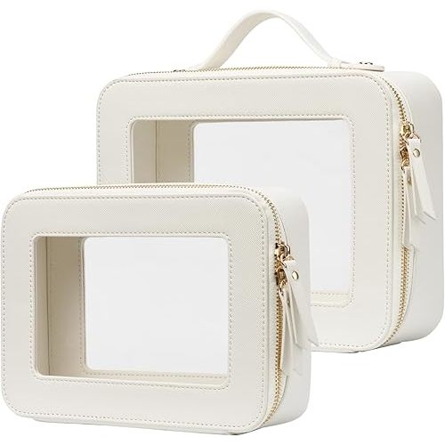 Popvibe Toiletry Bag with Zipper, Portable Make Up Organizer Traveling Compact Car Bag for Essentials