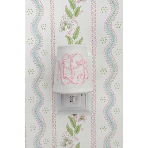 Custom Embroidered Monogram Night Light: Nursery, Little Girl's Room Decor