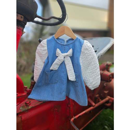 Jean & Crinkle Sleeve Dress – Country Chic Baby Co