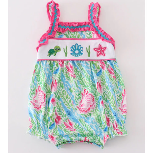 Green Island Breeze embroidery girl bubble – HoneyBean