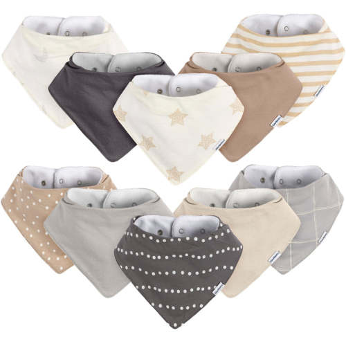 10-Pack Baby Neutral Stars & Moons Jersey Bandana Bibs – Gerber Childrenswear