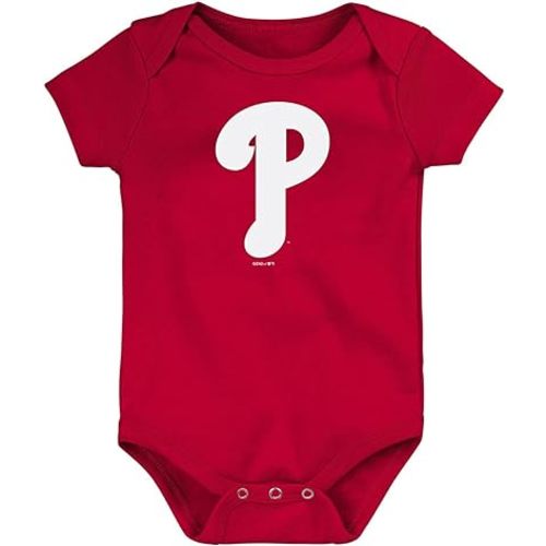 MLB Newborn & Infants 0-24 Months Primary Logo Onesie Bodysuit Romper - Philadelphia Phillies Alternate - 0/3 Months