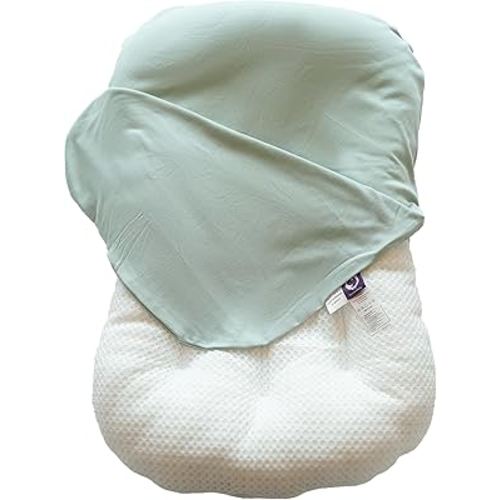 CooCooBaby Infant Lounger & Cover for Baby Girls & Boys, Newborn Essentials for Baby 0-12 Months, 100% Cotton Breathable (Sage Green)