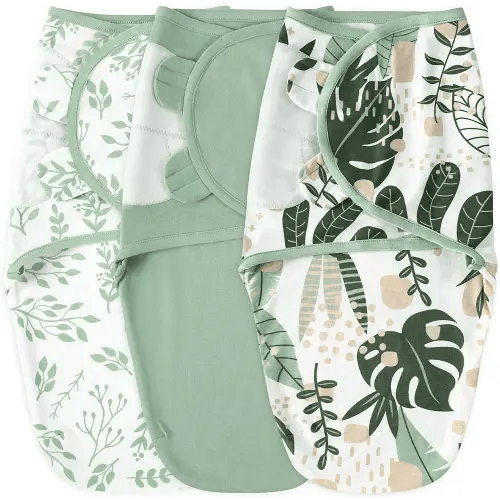Yoofoss Baby Swaddles 0-3 Months 100% Organic Cotton Newborn Swaddle Blanket 3 Pack Tog 0.5 Adjustable Velcro Swaddle, Breathable Soft Swaddle Sack (Small)