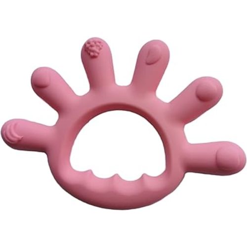 Silicone Teether - Finger-Shaped Organic Baby Teether Toys to Chew On - for Teething Relief, Babies - Pastel-Colored Fruit Design, Rising Dots - Food-Grade Material - BPA Free