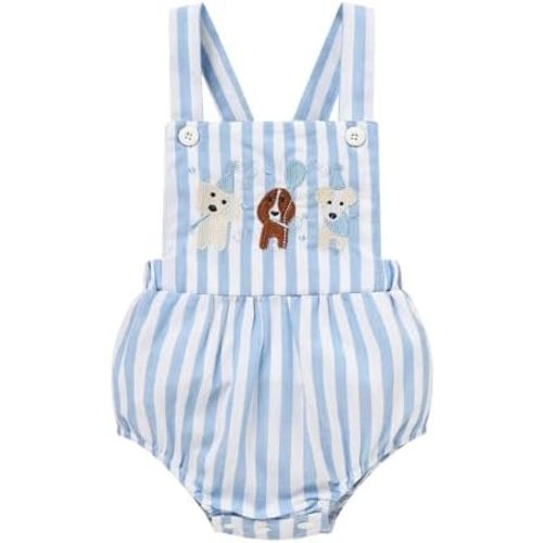GRNSHTS Newborn Baby Boy 1st Birthday Outfit Summer Romper Sleeveless Jumpsuit Backless Overalls Outfits Cake Smash Party