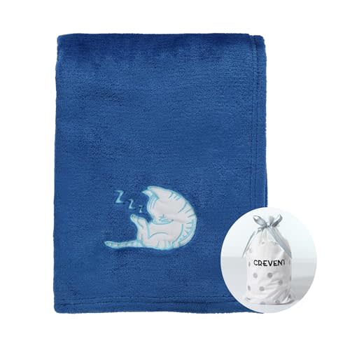 CREVENT 30''X40'' Cute Cozy Fluffy Warm Baby Blanket for Girls Boys Infants Toddlers' Bedding Crib Cot Stroller, Baby Shower Birthday Newborn's Gift - Sleeping Cat
