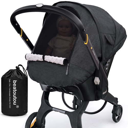 Waterproof Baby Car Seat Cover Compatible with Doona Car Seat and Stroller,Patented Windproof Car Seat Canopy for Boys & Girls, Keeps Babies Warm and Cozy(Black)