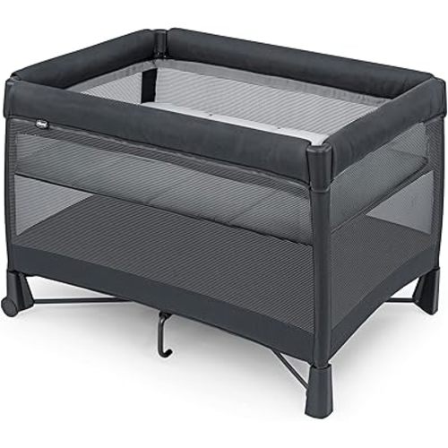 Chicco Dash Instant Setup Play Yard, Portable Crib with Removable Bassinet, Playpen for Babies and Toddlers | Charcoal/Grey