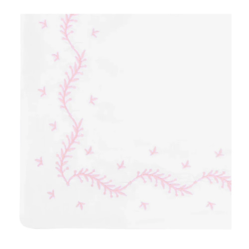 Embroidered Crib Sheet in Blush | Over The Moon