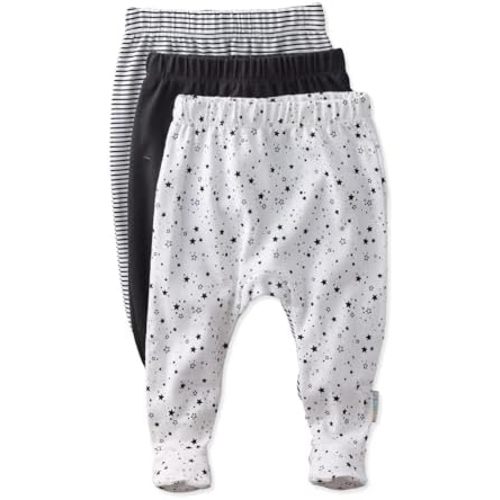 Butterblu Baby Fallon 3-Pack Footed Pants 100% Organic Cotton Bottoms for Baby Boys & Girls
