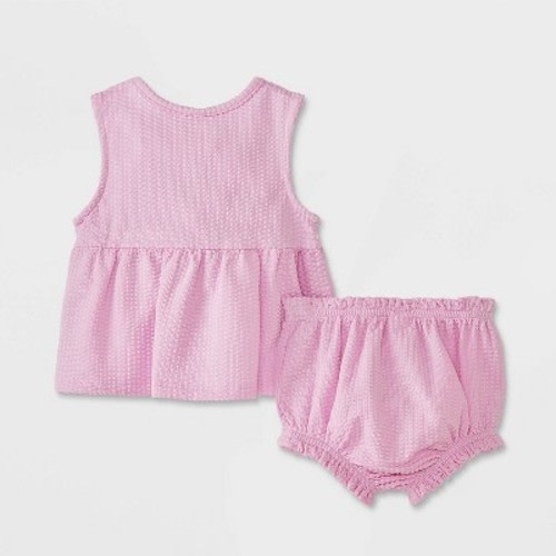 Baby Girls' Ribbed Tank Set - Cat & Jack™ Light Purple 0-3M