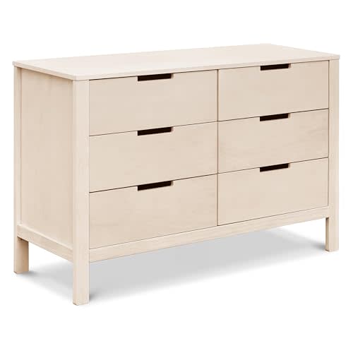 Carter's by Colby 6-Drawer Baby Dresser for Bedroom - Kids Dresser for Boys & Girls - Double Chest of Drawers for Nursery - Versatile Wooden Dresser for Living Room & Hallway - Washed Natural