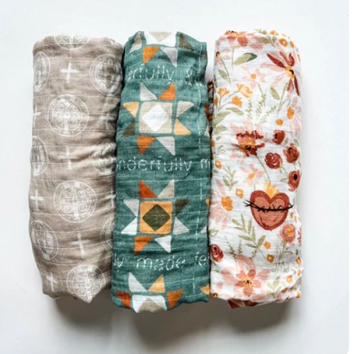 Holy Family Hearts Blanket or Swaddle | The Catholic Company®