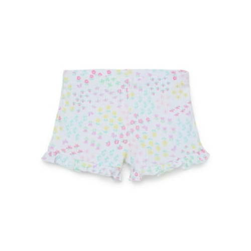Garanimals Baby Girl Ruffle Edge Printed Rib Shorts, Sizes 0-3 Months
