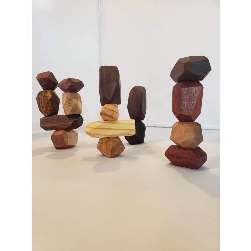 Natural Wooden Stacking Rocks Toddler toy Montessori Toy Stacking Blocks wooden kids toy Wooden Balancing Stones Japanese Stones Ships Fast