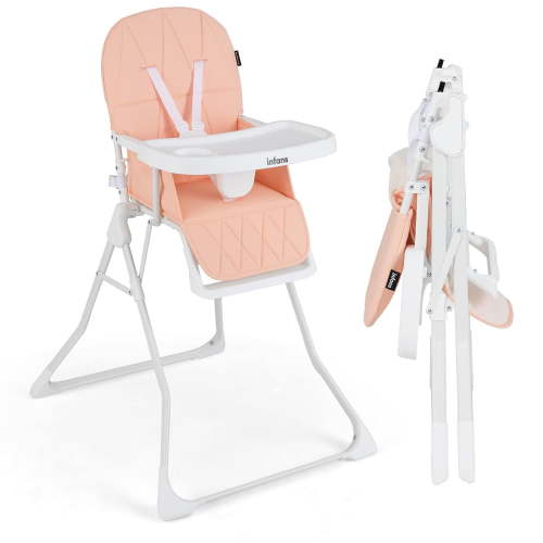 OLAKIDS Baby High Chair, Quick Folding Portable Highchair for Babies and Toddlers with Adjustable Footrest Removable Dishwasher Tray PU Seat, Compact Highchairs for Baby Age 6-36 Months