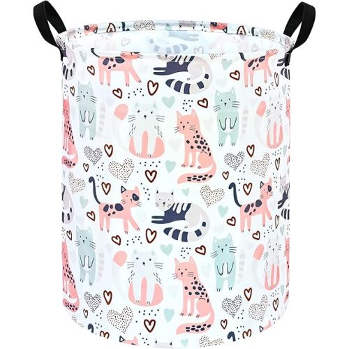 KUNRO Laundry Basket Nursery Hamper Kids Storage Bin Baby Toy Organizer Box Gift Basket for Room Decor