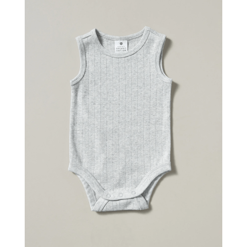 Baby Organic Cotton Pointelle Bodysuit - Grey