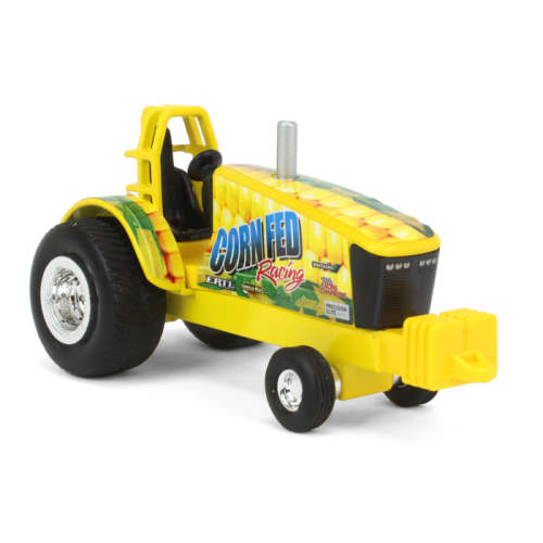 1/64 Corn Fed Racing Yellow Pulling Tractor, ERTL Collect N Play — Outback Toys