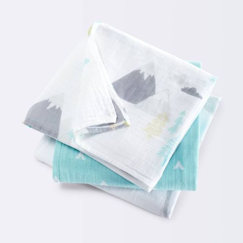 Muslin Swaddle Blankets Adventure Awaits 3pk - Cloud Island™ Light Blue