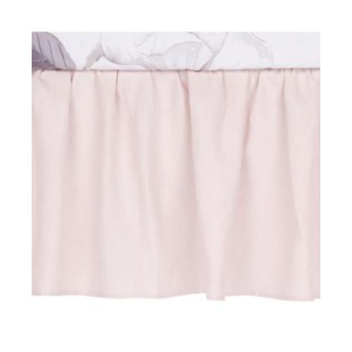 Floral Garden Pink Linen Shirred Crib Skirt/Dust Ruffle