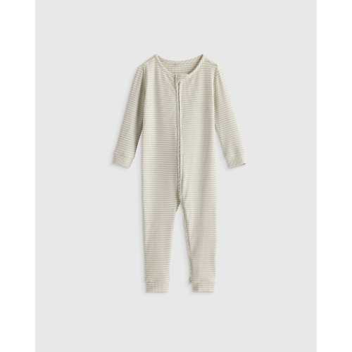 Softest Rib One Piece  in Grey Stripe