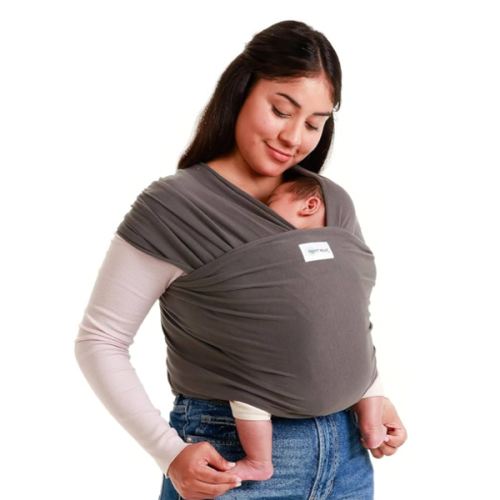 Sleepy Wrap Stretchy Ergonomic Baby Carrier Sling for Newborns to Toddlers - Hands-Free Lightweight Baby Wrap 7-35 lbs (Dark Grey)