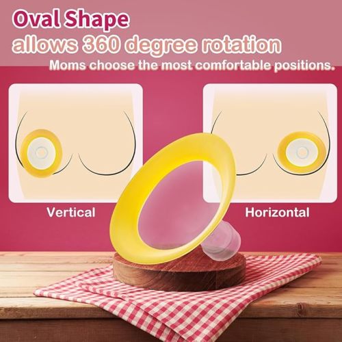 Nenesupply 17mm Oval Flanges Compatible with Medela Breast Pump Parts Replace 17mm Medela Flange Accessories. Work with Pump in Style Parts Symphony Parts Swing Maxi Harmony and Personalfit Flex