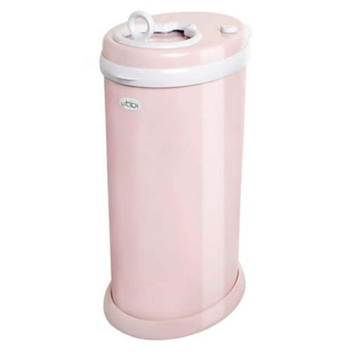 Ubbi Stainless Steel Diaper Pail, Odor Locking, No Special Bag Required, Award-Winning, Registry Must-Have, Blush Pink