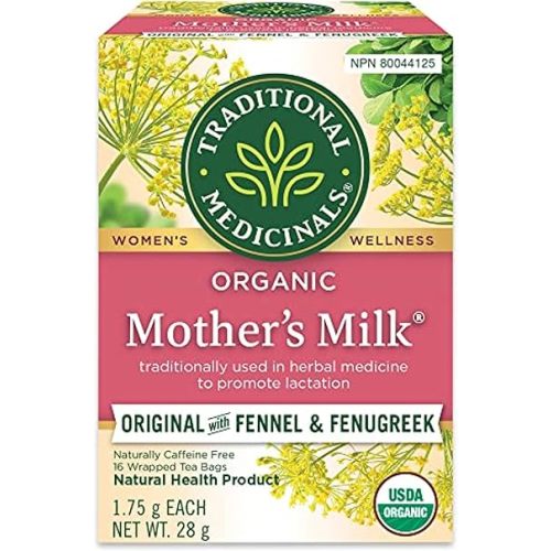 Traditional Medicinals - Organic Mother's Milk Lactation Herbal Tea (Pack of 1) - Supports Breast Milk Production For Nursing Mothers - 16 Tea Bags Total