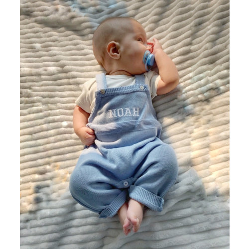 Knitted Baby Dungarees, Designer Baby Boy Romper, Baby Boy Dungarees, Baby Shower Gift, Baby Boy Christening outfit, Newborn Gift