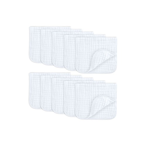 Muslin Burp Cloths - Pack of 10