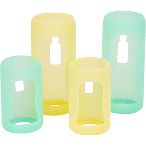 4PCS Silicone Baby Bottle Sleeves for Dr. Brown Bottles 4oz 8oz, Silicone Bottle Covers Replacement for Dr. Brown Glass Bottles, Narrow Sleeve with a Cutout, Dishwasher/Freezer/Microwave Safe