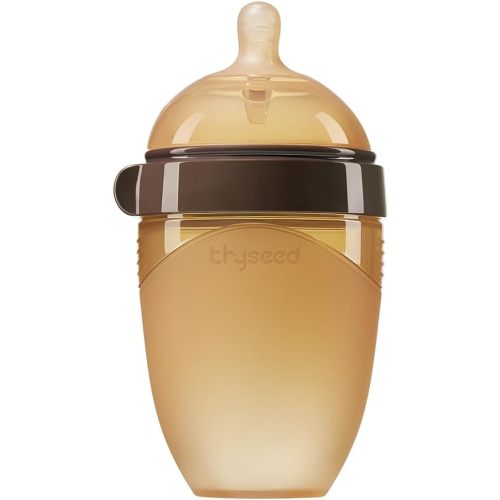 Thyseed Silicone Natural Breast-Like Bottle with Nipple(0-3 Months),8oz，1pack