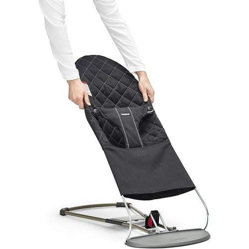BabyBjörn Fabric Seat for Bouncer, Cotton, Classic Quilt, Black